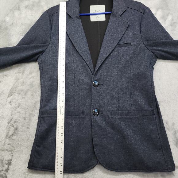 Abril Blazer Womens M Blue Stretch 2-Button Casual Office Jacket Columbia Preppy - Picture 7 of 10